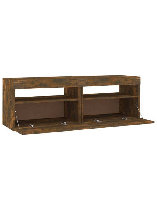 TV skříňka s LED osvětlením kouřový dub 120 x 35 x 40 cm