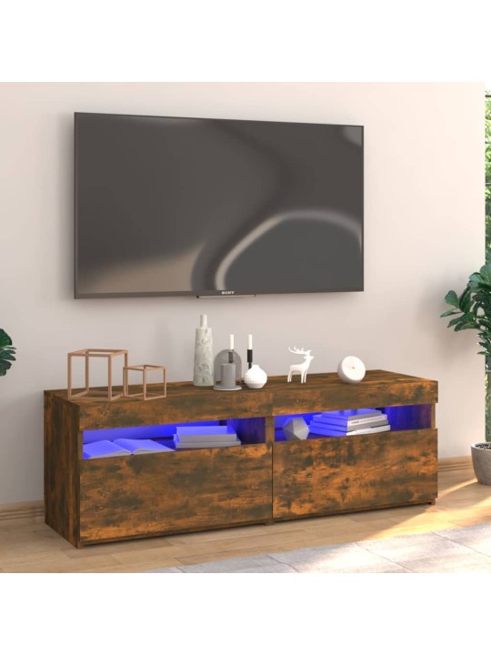 TV skříňka s LED osvětlením kouřový dub 120 x 35 x 40 cm