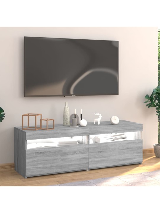 TV skříňka s LED osvětlením šedá sonoma 120 x 35 x 40 cm