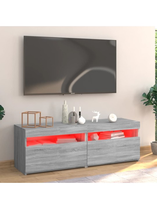 TV skříňka s LED osvětlením šedá sonoma 120 x 35 x 40 cm