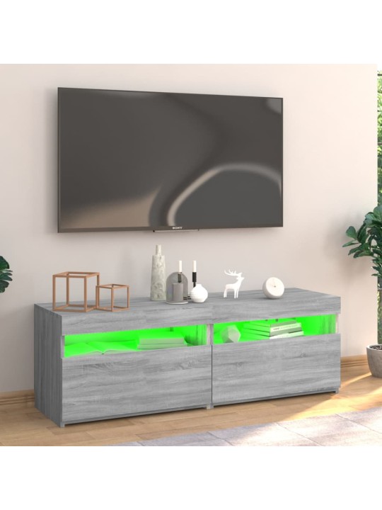 TV skříňka s LED osvětlením šedá sonoma 120 x 35 x 40 cm