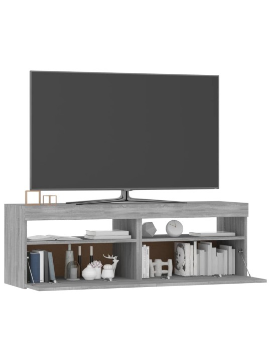 TV skříňka s LED osvětlením šedá sonoma 120 x 35 x 40 cm