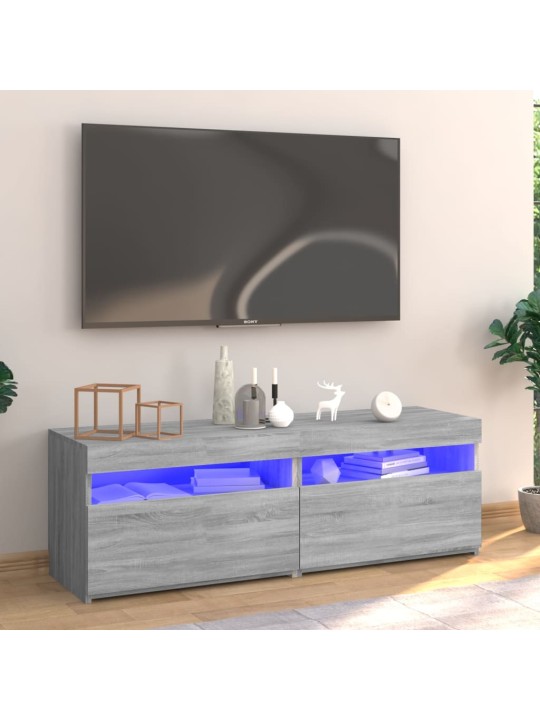 TV skříňka s LED osvětlením šedá sonoma 120 x 35 x 40 cm