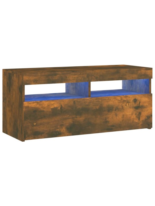 TV skříňka s LED osvětlením kouřový dub 90 x 35 x 40 cm