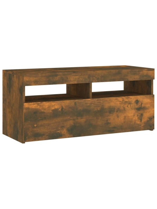 TV skříňka s LED osvětlením kouřový dub 90 x 35 x 40 cm