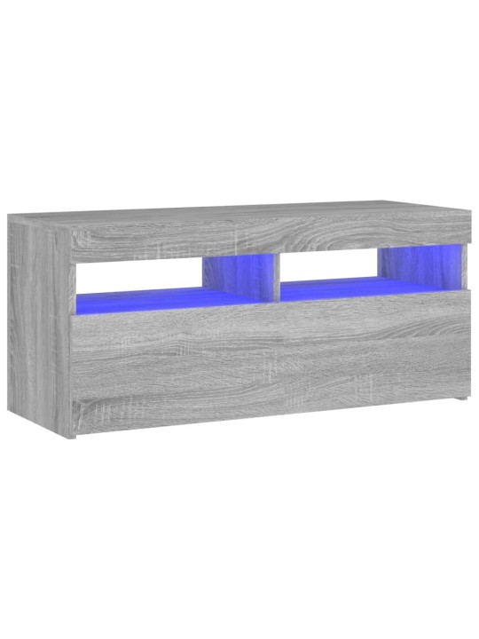 TV skříňka s LED osvětlením šedá sonoma 90 x 35 x 40 cm