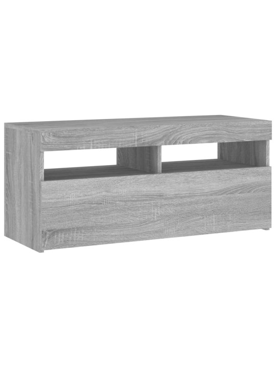 TV skříňka s LED osvětlením šedá sonoma 90 x 35 x 40 cm
