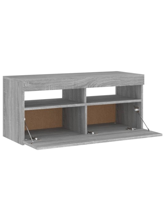 TV skříňka s LED osvětlením šedá sonoma 90 x 35 x 40 cm