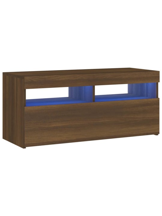 TV skříňka s LED osvětlením hnědý dub 90 x 35 x 40 cm