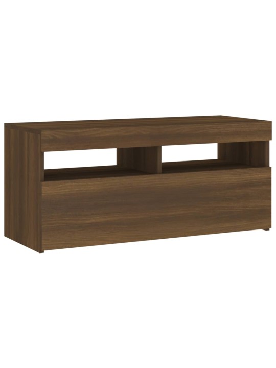 TV skříňka s LED osvětlením hnědý dub 90 x 35 x 40 cm