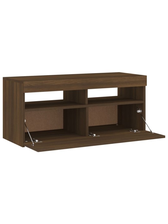TV skříňka s LED osvětlením hnědý dub 90 x 35 x 40 cm