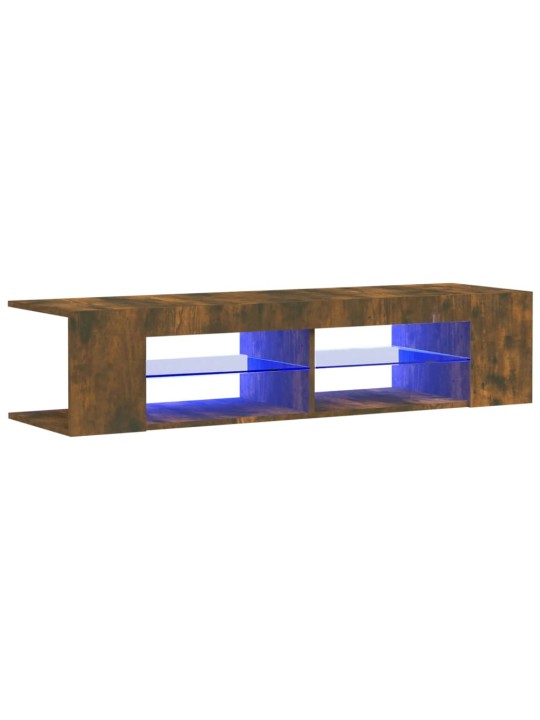 TV skříňka s LED osvětlením kouřový dub 135 x 39 x 30 cm