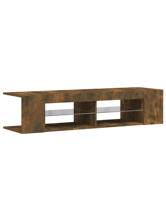 TV skříňka s LED osvětlením kouřový dub 135 x 39 x 30 cm