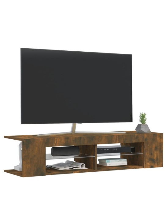 TV skříňka s LED osvětlením kouřový dub 135 x 39 x 30 cm