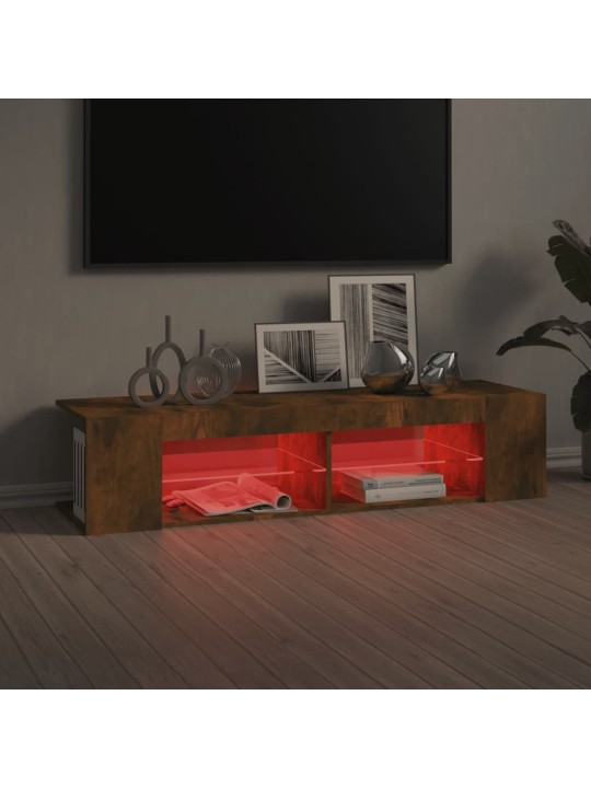 TV skříňka s LED osvětlením kouřový dub 135 x 39 x 30 cm