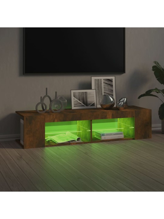 TV skříňka s LED osvětlením kouřový dub 135 x 39 x 30 cm