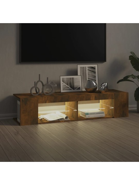 TV skříňka s LED osvětlením kouřový dub 135 x 39 x 30 cm