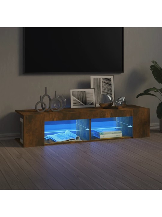 TV skříňka s LED osvětlením kouřový dub 135 x 39 x 30 cm