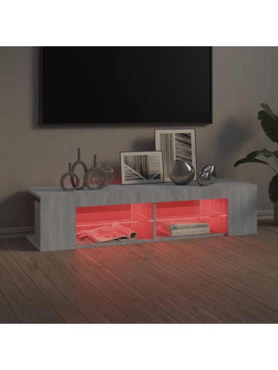 TV skříňka s LED osvětlením šedá sonoma 135 x 39 x 30 cm