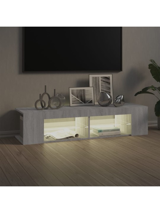TV skříňka s LED osvětlením šedá sonoma 135 x 39 x 30 cm