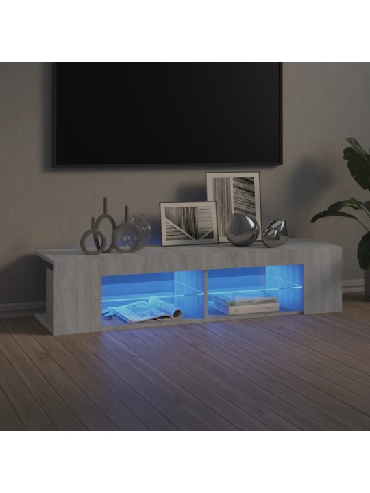 TV skříňka s LED osvětlením šedá sonoma 135 x 39 x 30 cm