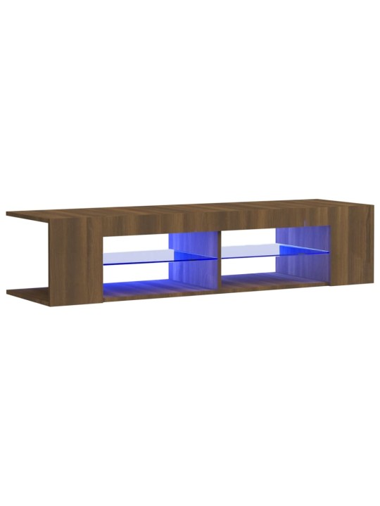 TV skříňka s LED osvětlením hnědý dub 135 x 39 x 30 cm