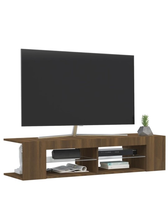 TV skříňka s LED osvětlením hnědý dub 135 x 39 x 30 cm