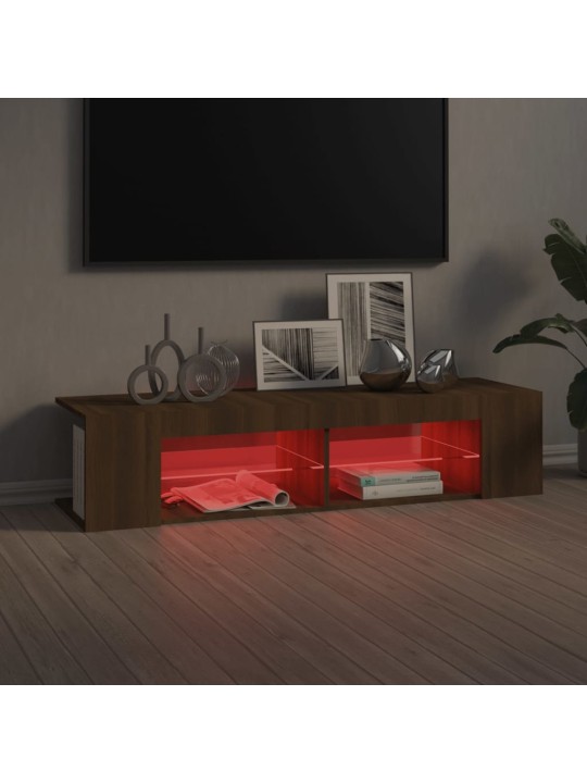 TV skříňka s LED osvětlením hnědý dub 135 x 39 x 30 cm