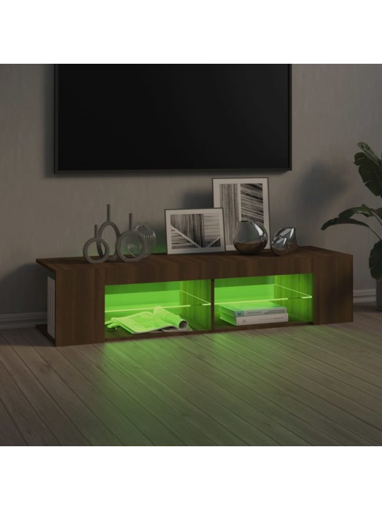 TV skříňka s LED osvětlením hnědý dub 135 x 39 x 30 cm