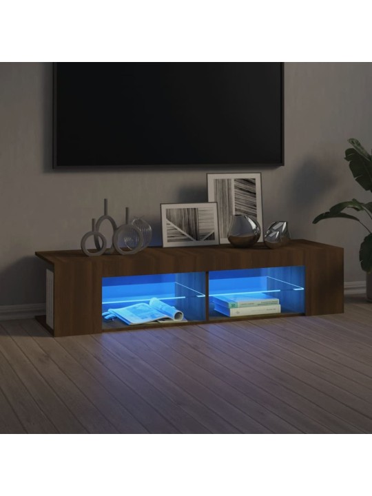 TV skříňka s LED osvětlením hnědý dub 135 x 39 x 30 cm