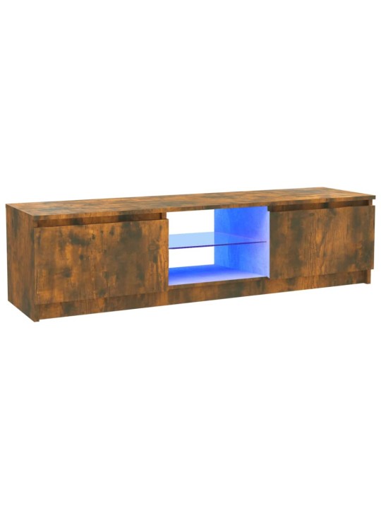 TV skříňka s LED osvětlením kouřový dub 120 x 30 x 35,5 cm