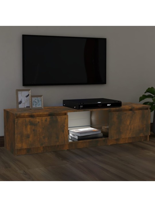 TV skříňka s LED osvětlením kouřový dub 120 x 30 x 35,5 cm