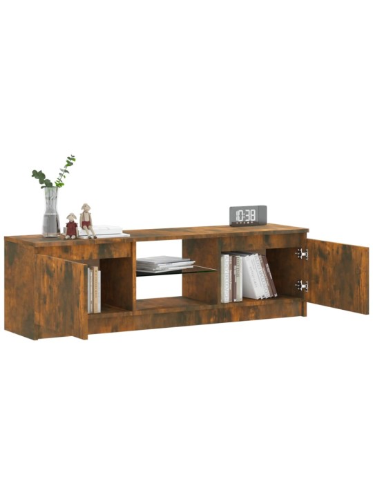 TV skříňka s LED osvětlením kouřový dub 120 x 30 x 35,5 cm
