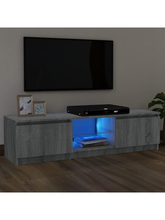 TV skříňka s LED osvětlením šedá sonoma 120 x 30 x 35,5 cm