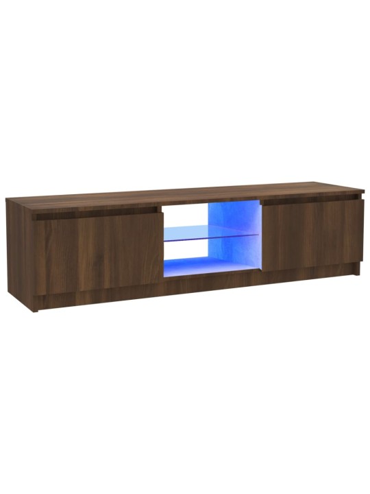 TV skříňka s LED osvětlením hnědý dub 120 x 30 x 35,5 cm