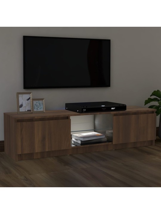 TV skříňka s LED osvětlením hnědý dub 120 x 30 x 35,5 cm