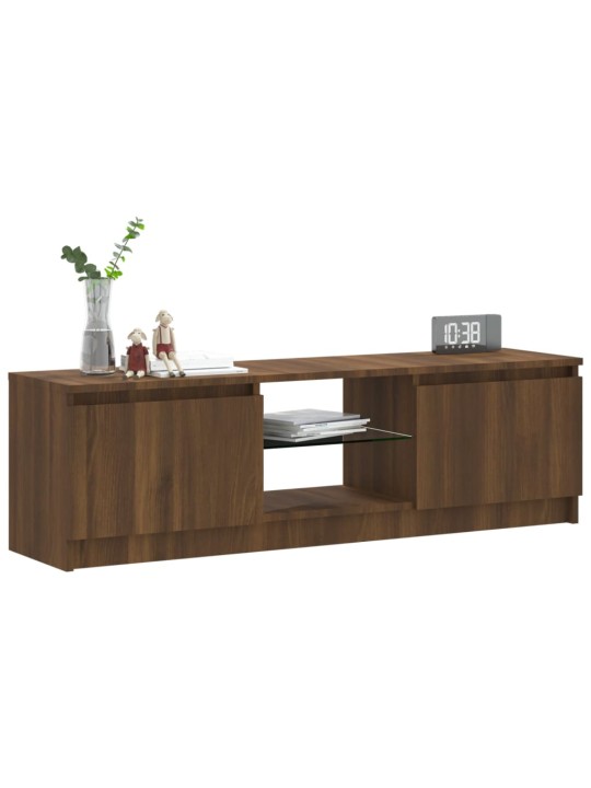 TV skříňka s LED osvětlením hnědý dub 120 x 30 x 35,5 cm