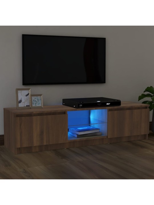 TV skříňka s LED osvětlením hnědý dub 120 x 30 x 35,5 cm