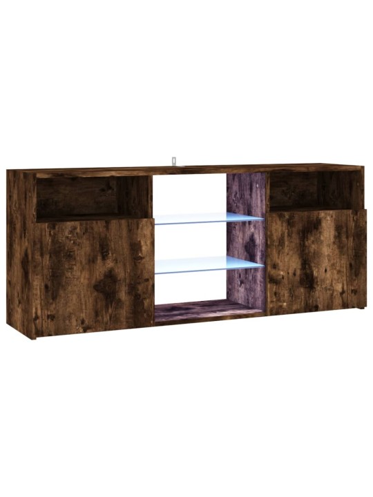 TV skříňka s LED osvětlením kouřový dub 120 x 30 x 50 cm