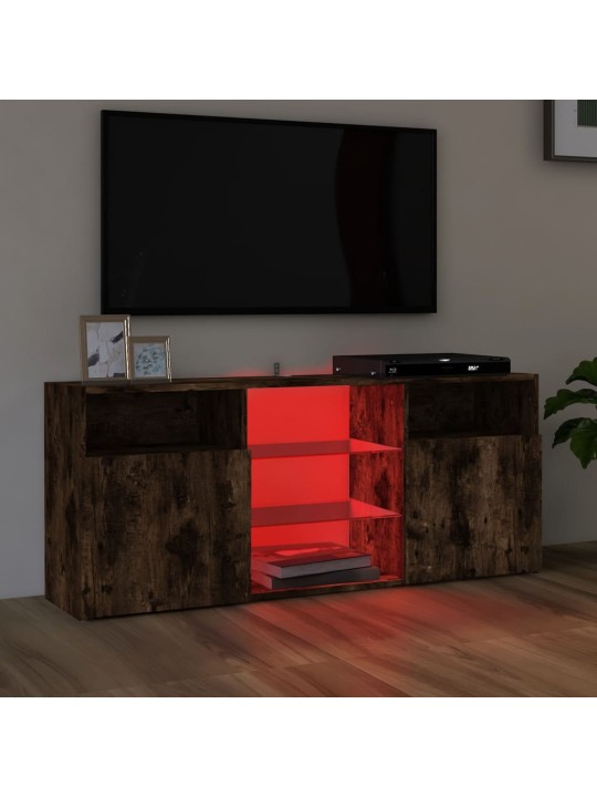 TV skříňka s LED osvětlením kouřový dub 120 x 30 x 50 cm