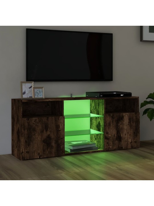 TV skříňka s LED osvětlením kouřový dub 120 x 30 x 50 cm
