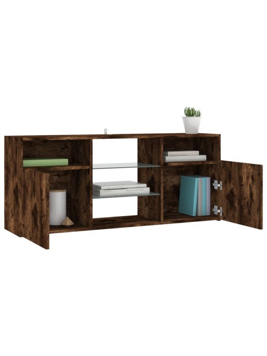 TV skříňka s LED osvětlením kouřový dub 120 x 30 x 50 cm