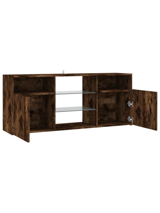 TV skříňka s LED osvětlením kouřový dub 120 x 30 x 50 cm