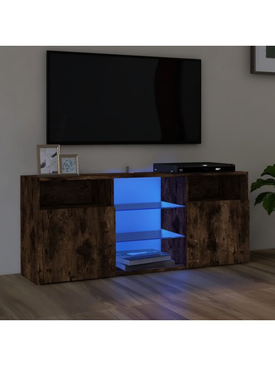 TV skříňka s LED osvětlením kouřový dub 120 x 30 x 50 cm