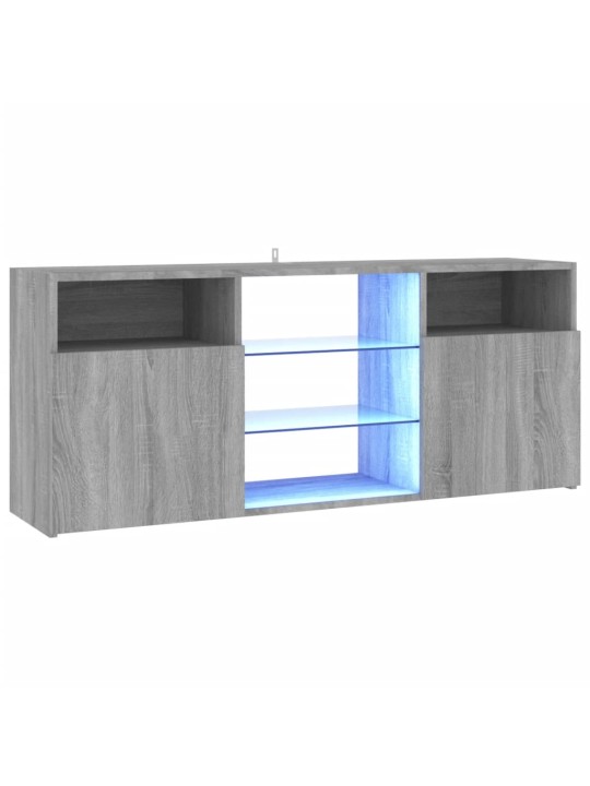 TV skříňka s LED osvětlením šedá sonoma 120 x 30 x 50 cm