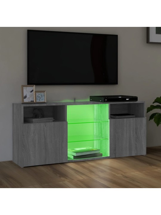 TV skříňka s LED osvětlením šedá sonoma 120 x 30 x 50 cm