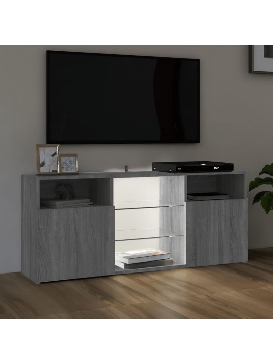 TV skříňka s LED osvětlením šedá sonoma 120 x 30 x 50 cm