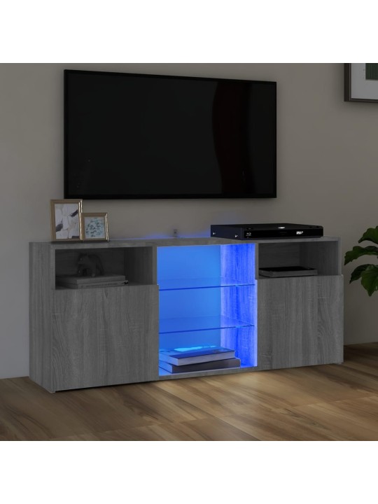 TV skříňka s LED osvětlením šedá sonoma 120 x 30 x 50 cm