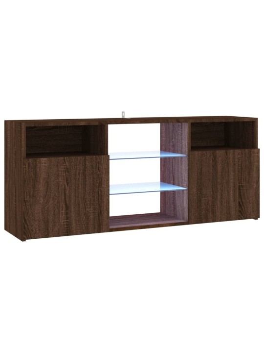 TV skříňka s LED osvětlením hnědý dub 120 x 30 x 50 cm