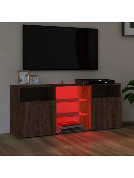 TV skříňka s LED osvětlením hnědý dub 120 x 30 x 50 cm